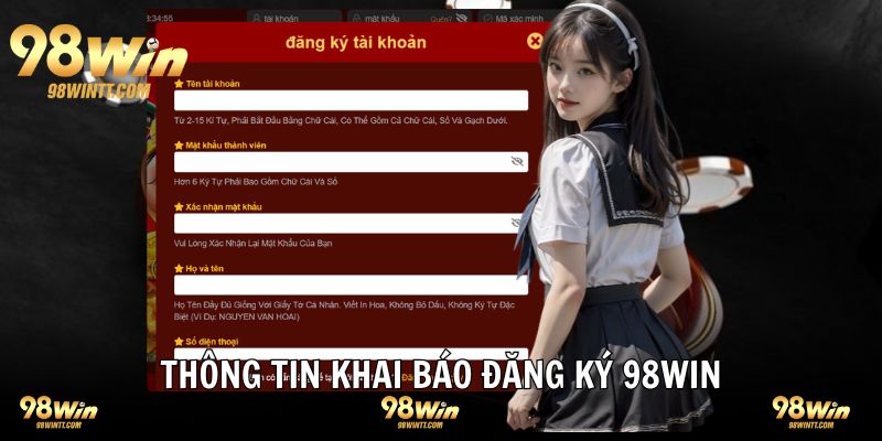 Thông tin cần khai báo khi tạo tài khoản cược là gì?
